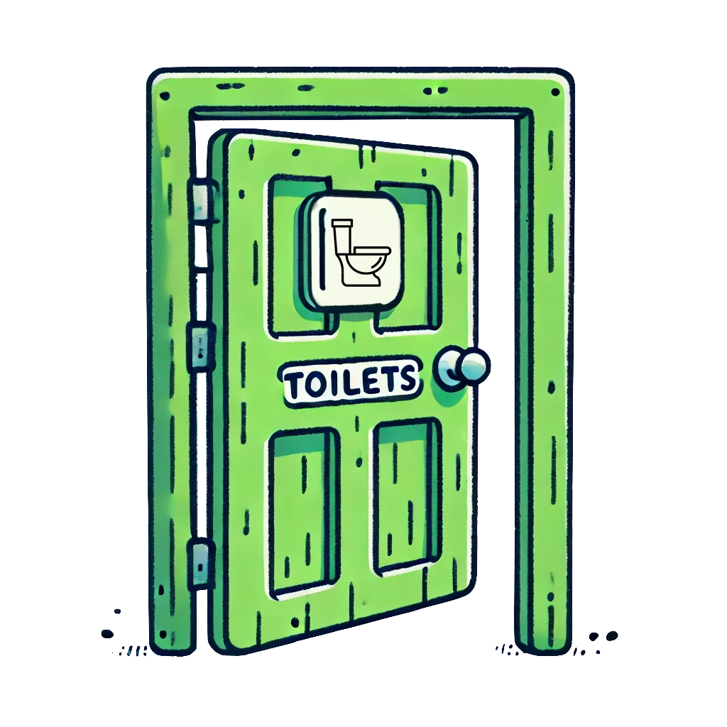 Illustration of a restroom door